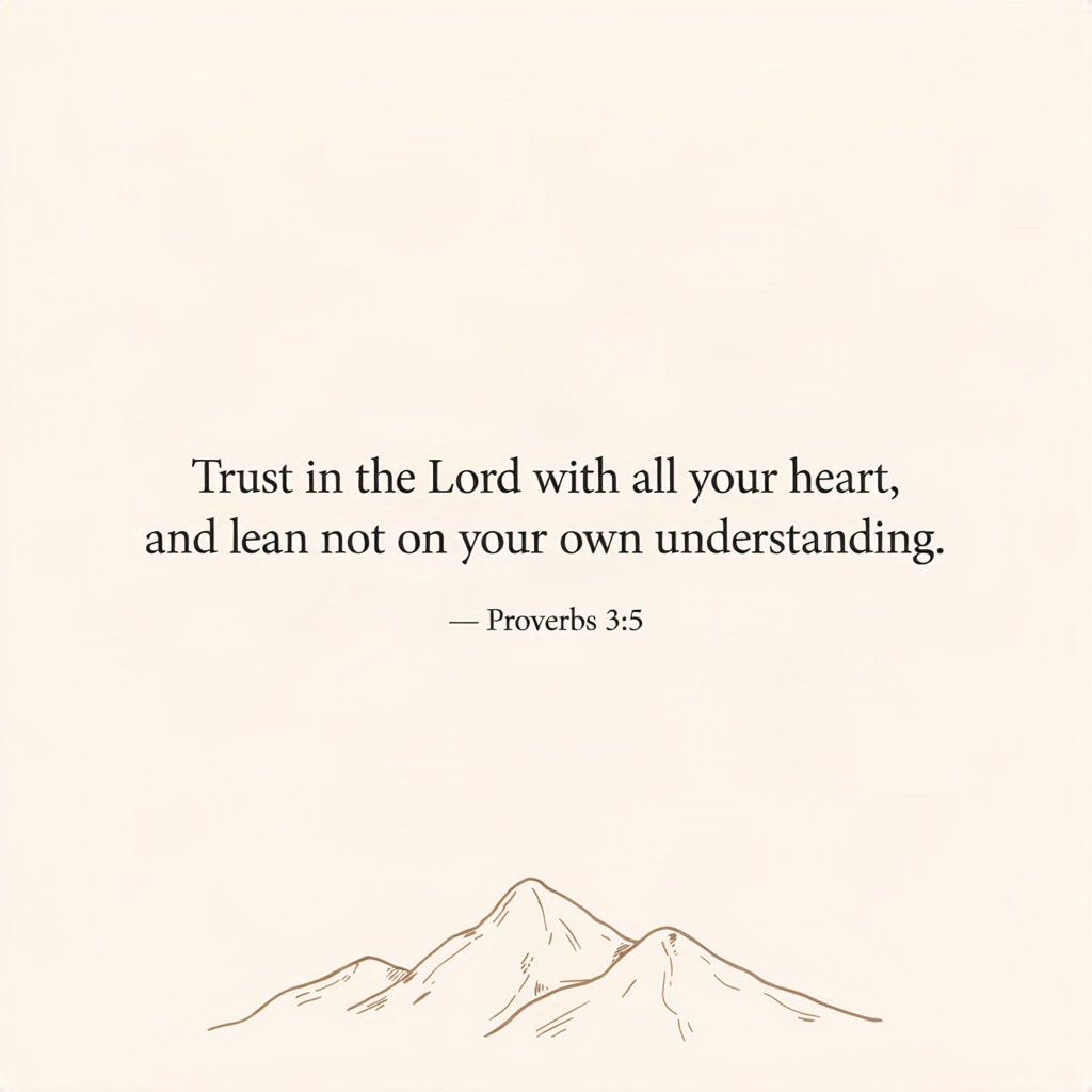 "Trust in the Lord with all your heart, and lean n…