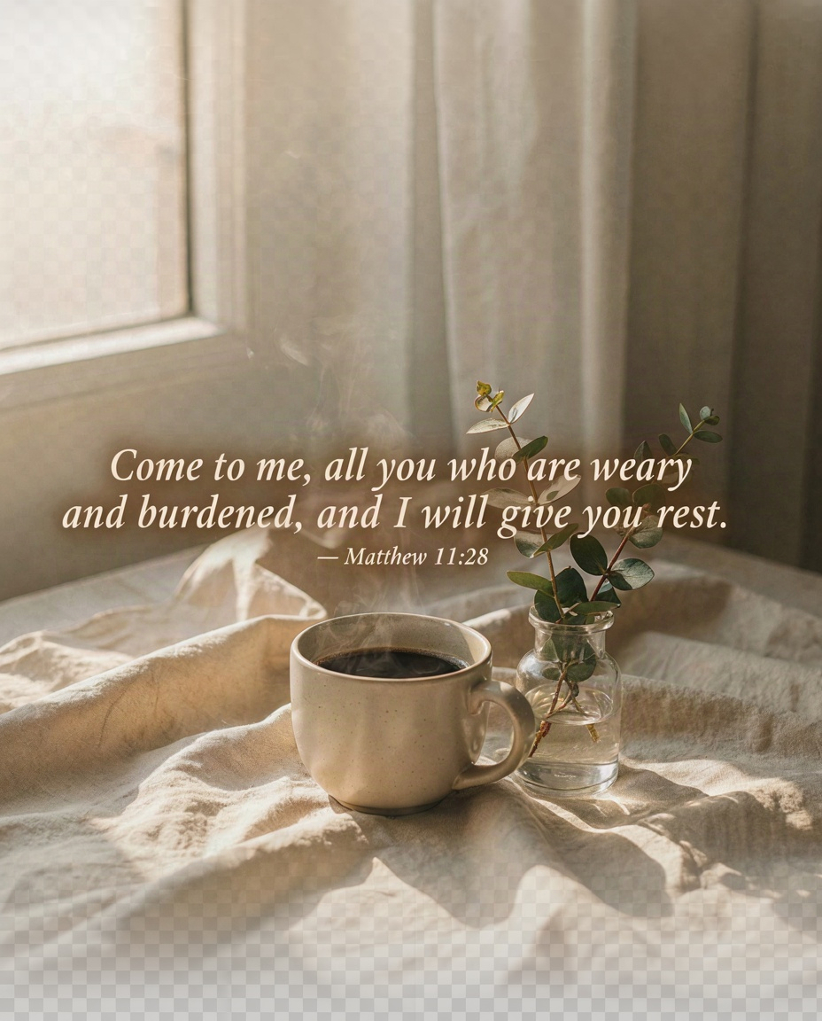 "Come to me, all you who are weary and burdened, a…