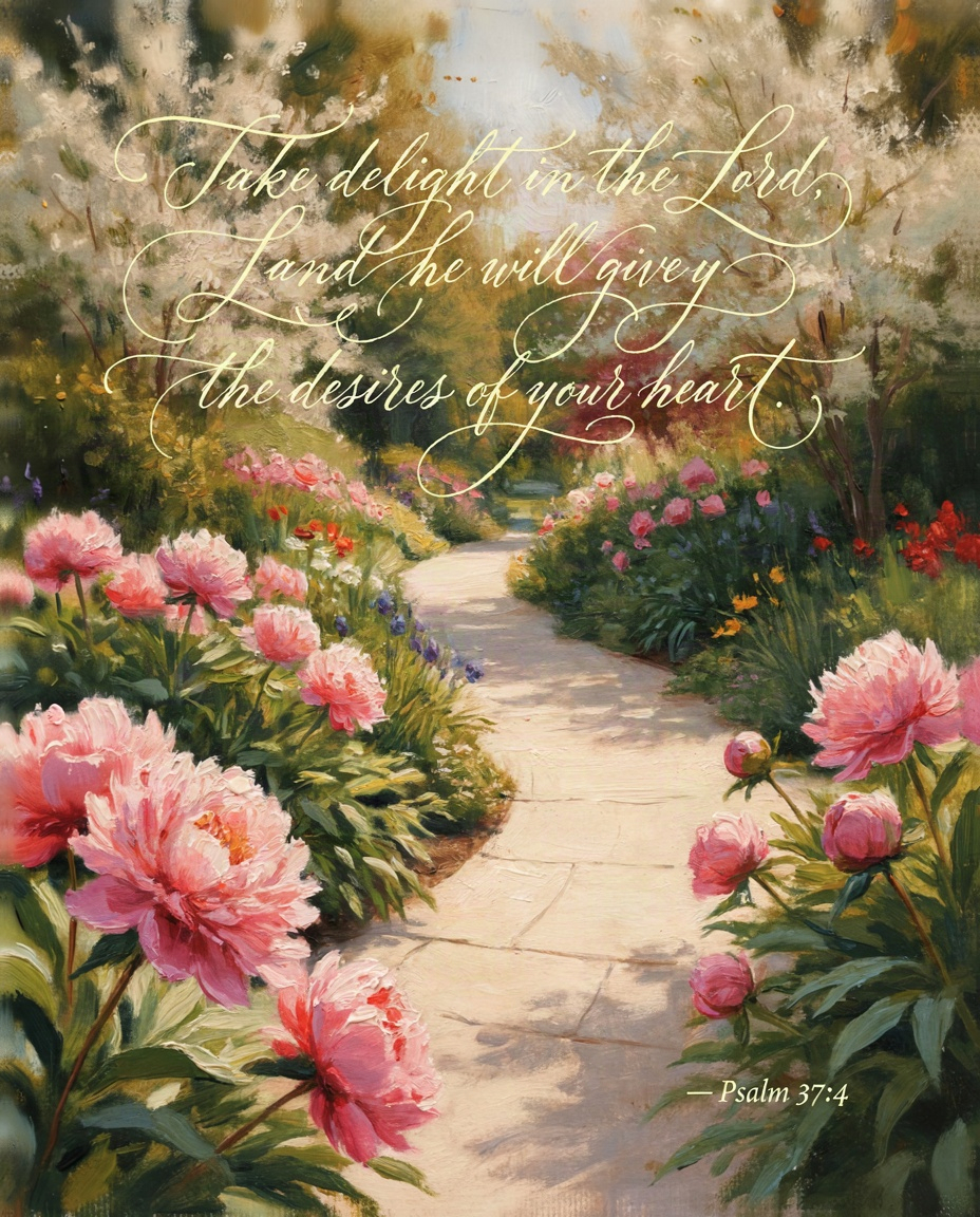 "Take delight in the Lord, and he will give you th…