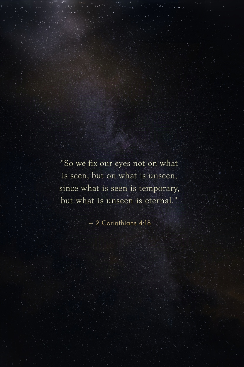 "So we fix our eyes not on what is seen, but on wh…