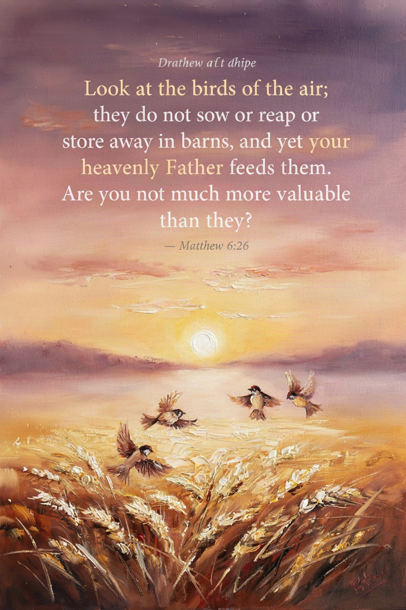"Look at the birds of the air; they do not sow or …