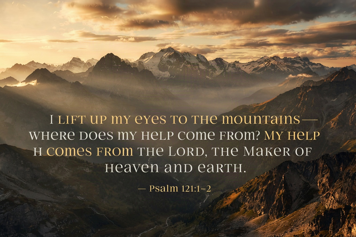 "I lift up my eyes to the mountains—where does my …