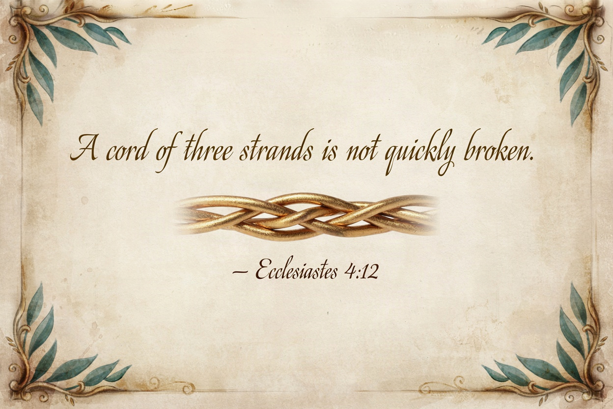 "A cord of three strands is not quickly broken." —…