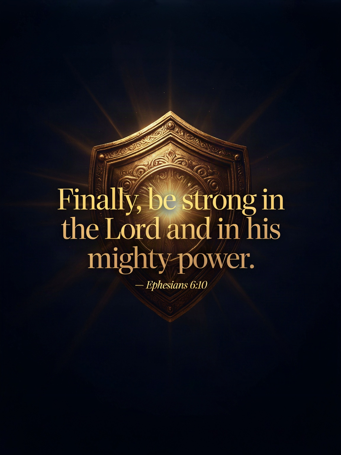 "Finally, be strong in the Lord and in his mighty …