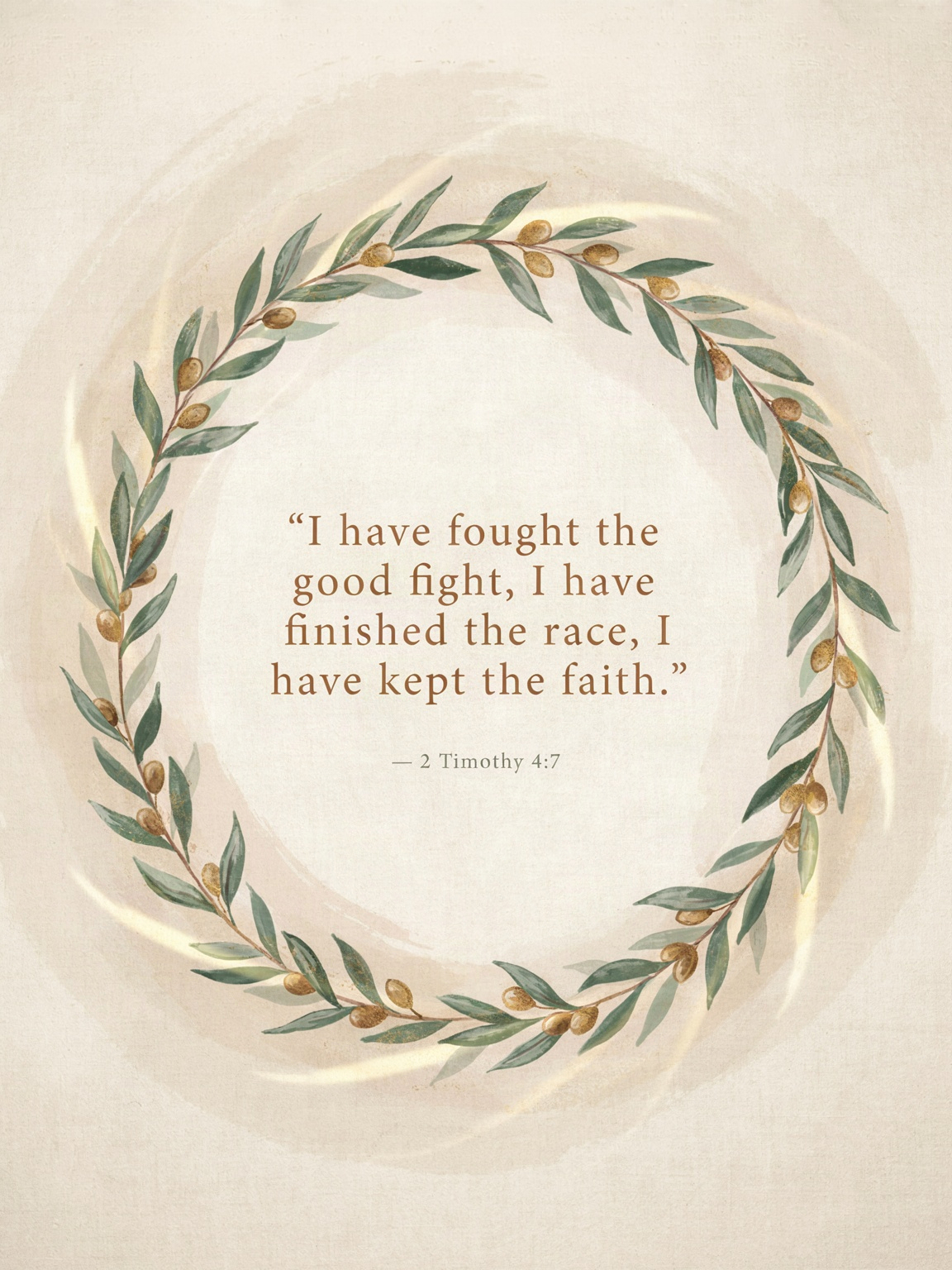 "I have fought the good fight, I have finished the…