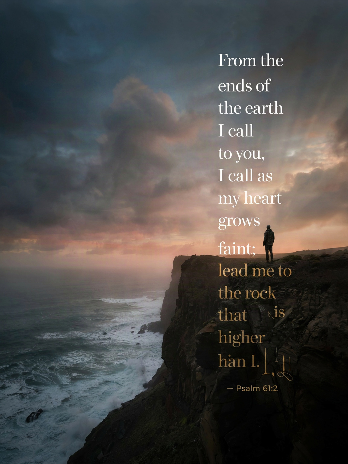 "From the ends of the earth I call to you, I call …