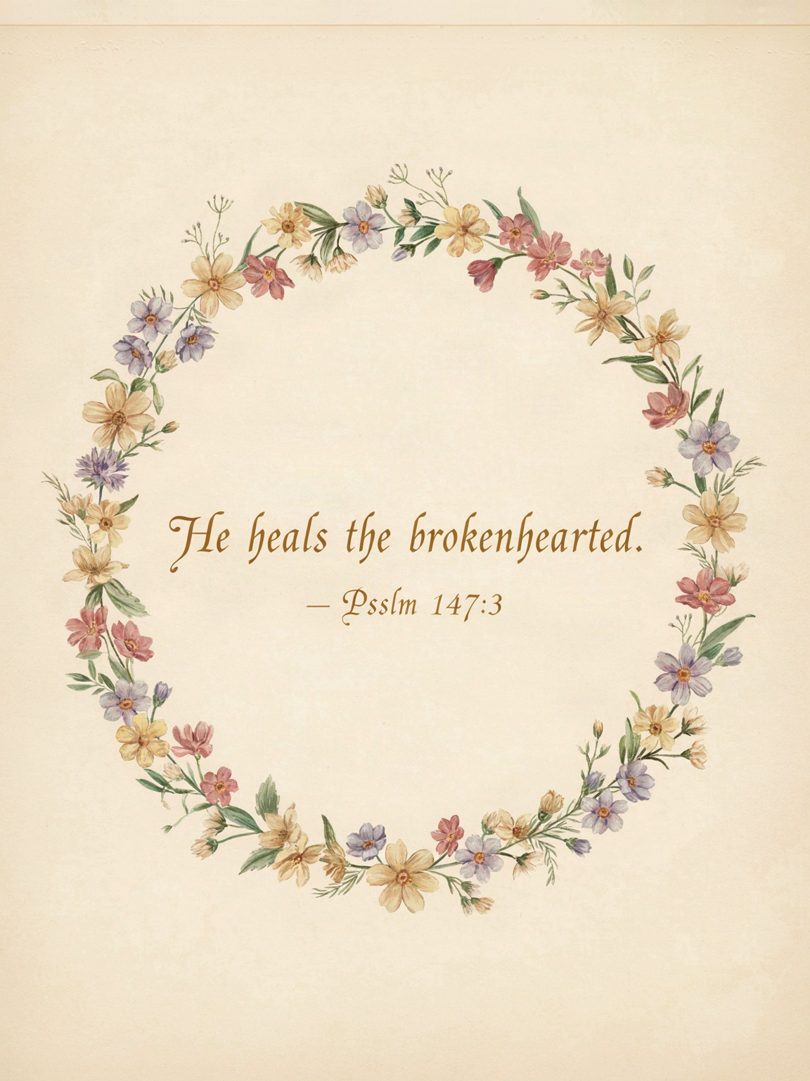 "He heals the brokenhearted." — Psalm 147:3